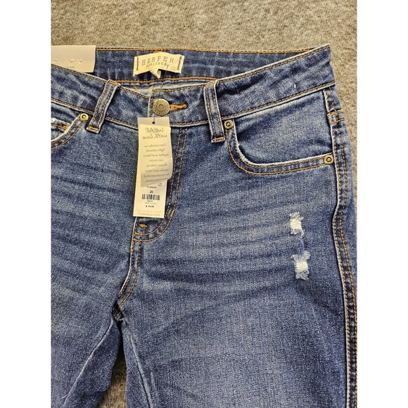 Harper Heritage Jeans Mid Rise Skinny Raw Hem Womens Size 26 - Picture 5 of 14